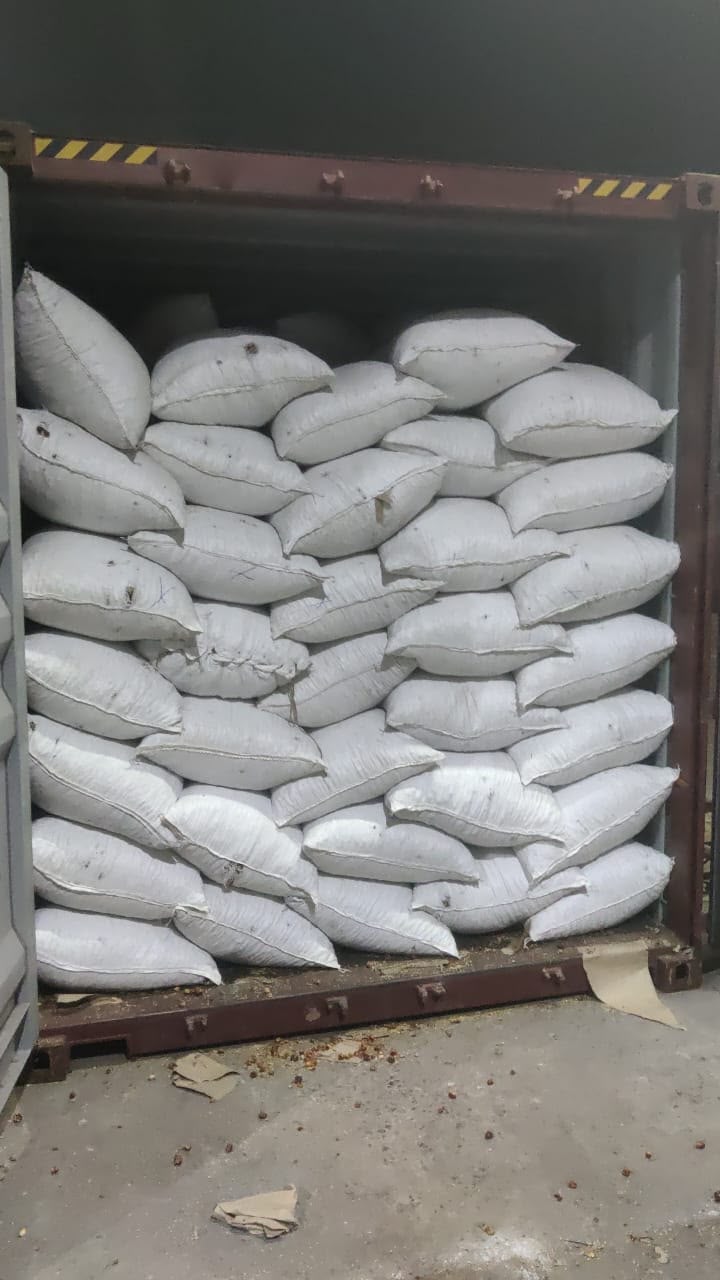 White sacks in container